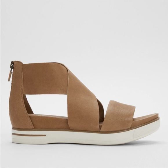 EILEEN FISHER Sport Tumbled Leather Sneaker Sandal in Honey Size 7.5 - Picture 1 of 11